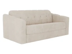 Sofá*Vente-unique Sofá 4 lugares convertível abertura rápida tecido ripas largas 160 cm Colchão 14 cm DARIELO Bege