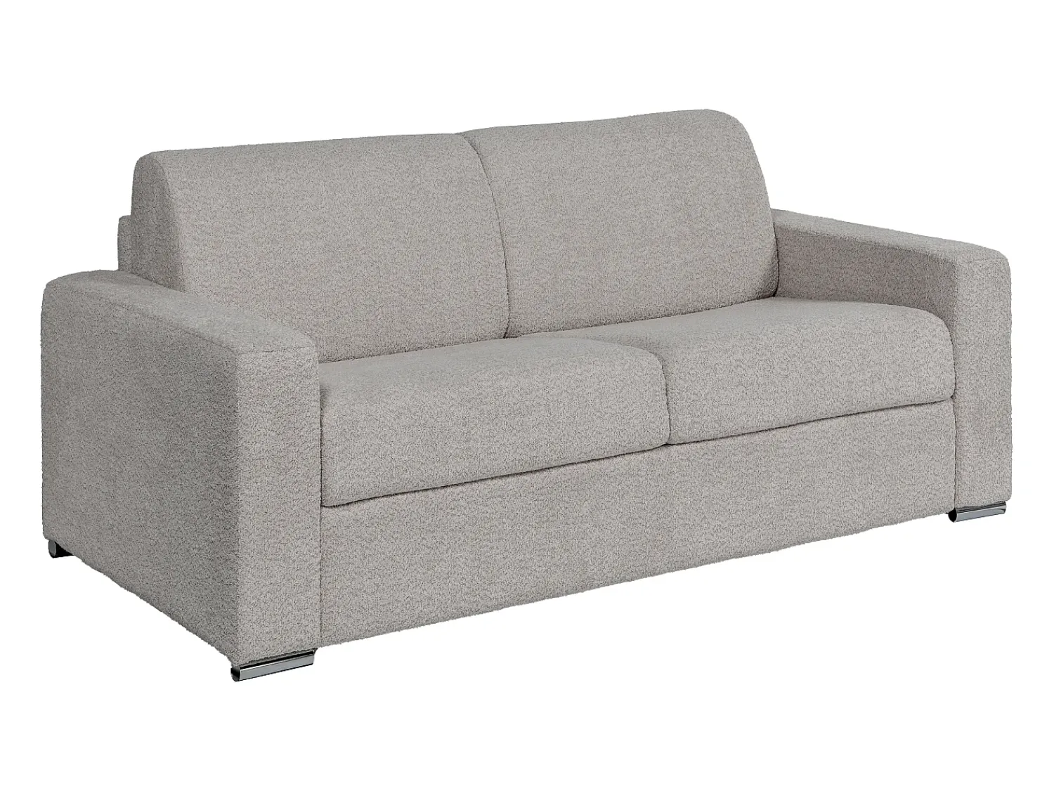 Vente-unique Sofá 3 lugares convertível abertura rápida tecido bouclé cinza-claro 140 cm e 22 cm CALITO Cinzento claro
