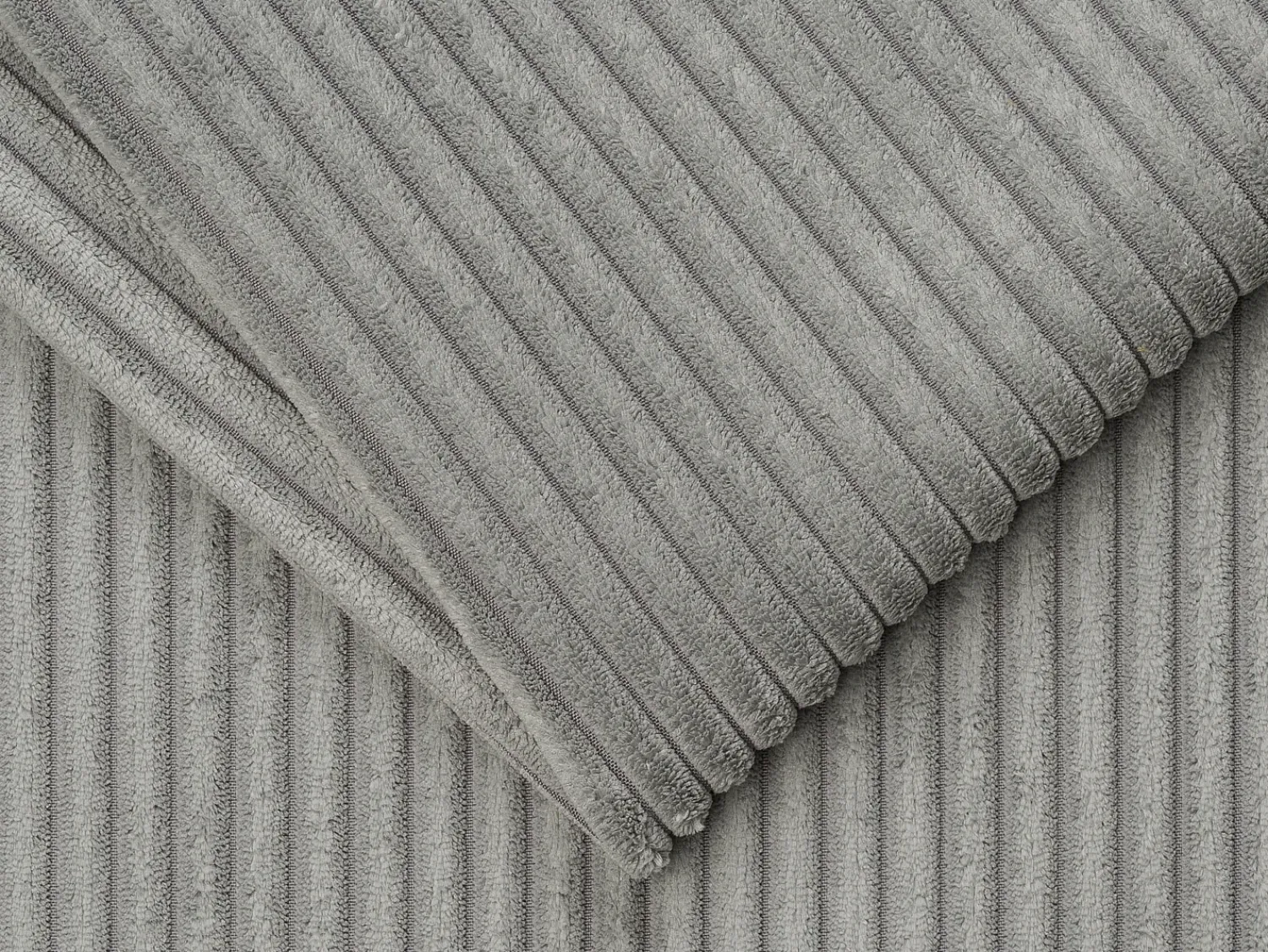 Sofá*Vente-unique Sofá 4 lugares convertível abertura rápida veludo canelado cinza-claro ripas largas 14 cm Cinzento claro