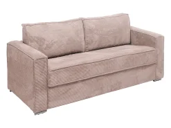Vente-unique Sofá 4 lugares convertível abertura rápida veludo canelado cor-de- 160cm e 22cm LORETO^ Sofá