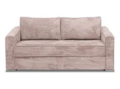 Vente-unique Sofá 4 lugares convertível abertura rápida veludo canelado cor-de- 160cm e 22cm LORETO^ Sofá