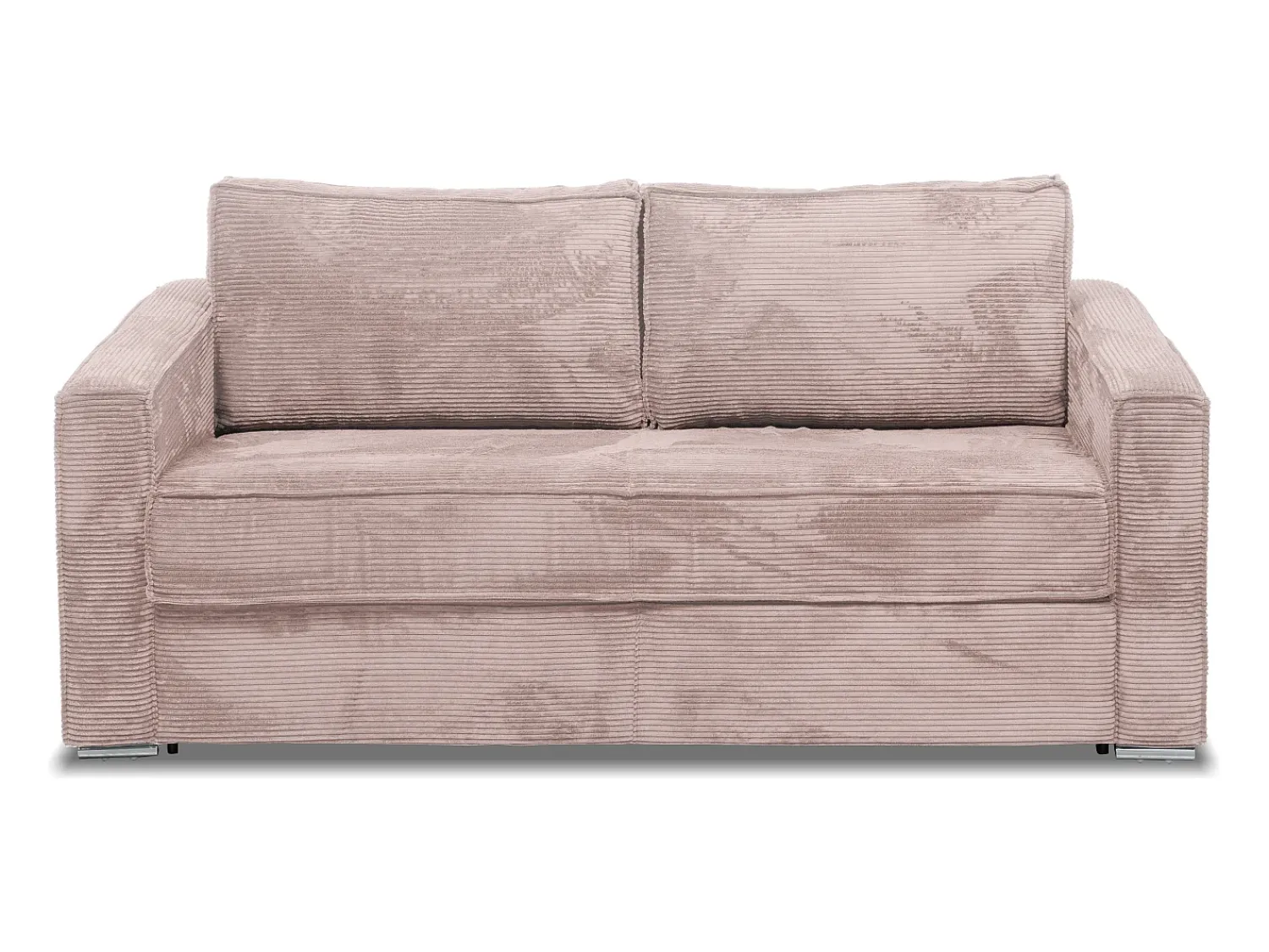 Vente-unique Sofá 4 lugares convertível abertura rápida veludo canelado cor-de- 160cm e 22cm LORETO^ Sofá
