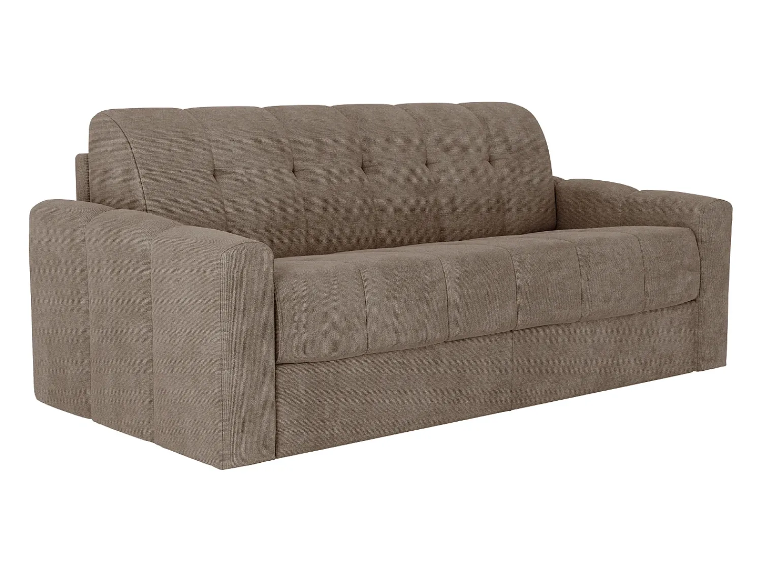 Sofá|Vente-unique Sofá 3 lugares convertível abertura rápida tecido ripas largas 140 cm Colchão 22 cm DARIELO Taupe