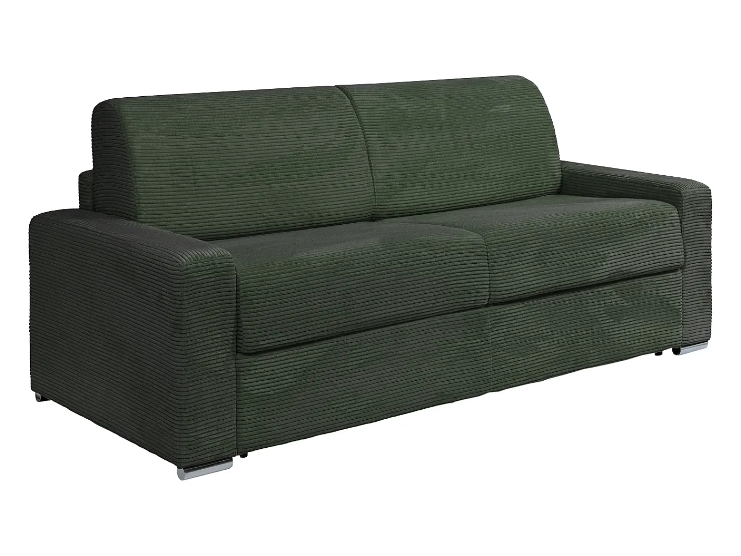 Sofá|Vente-unique Sofá 4 lugares convertível abertura rápida veludo canelado verde 160 cm e 22 cm CALITO Verde pinho