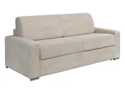 Sofá*Vente-unique Sofá 4 lugares convertível abertura rápida veludo canelado 160 cm e 22 cm CALITO Bege