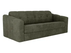 Sofá*Vente-unique Sofá 4 lugares convertível abertura rápida tecido texturizado verde 160 cm Colchão 18 cm DARIELO Caqui
