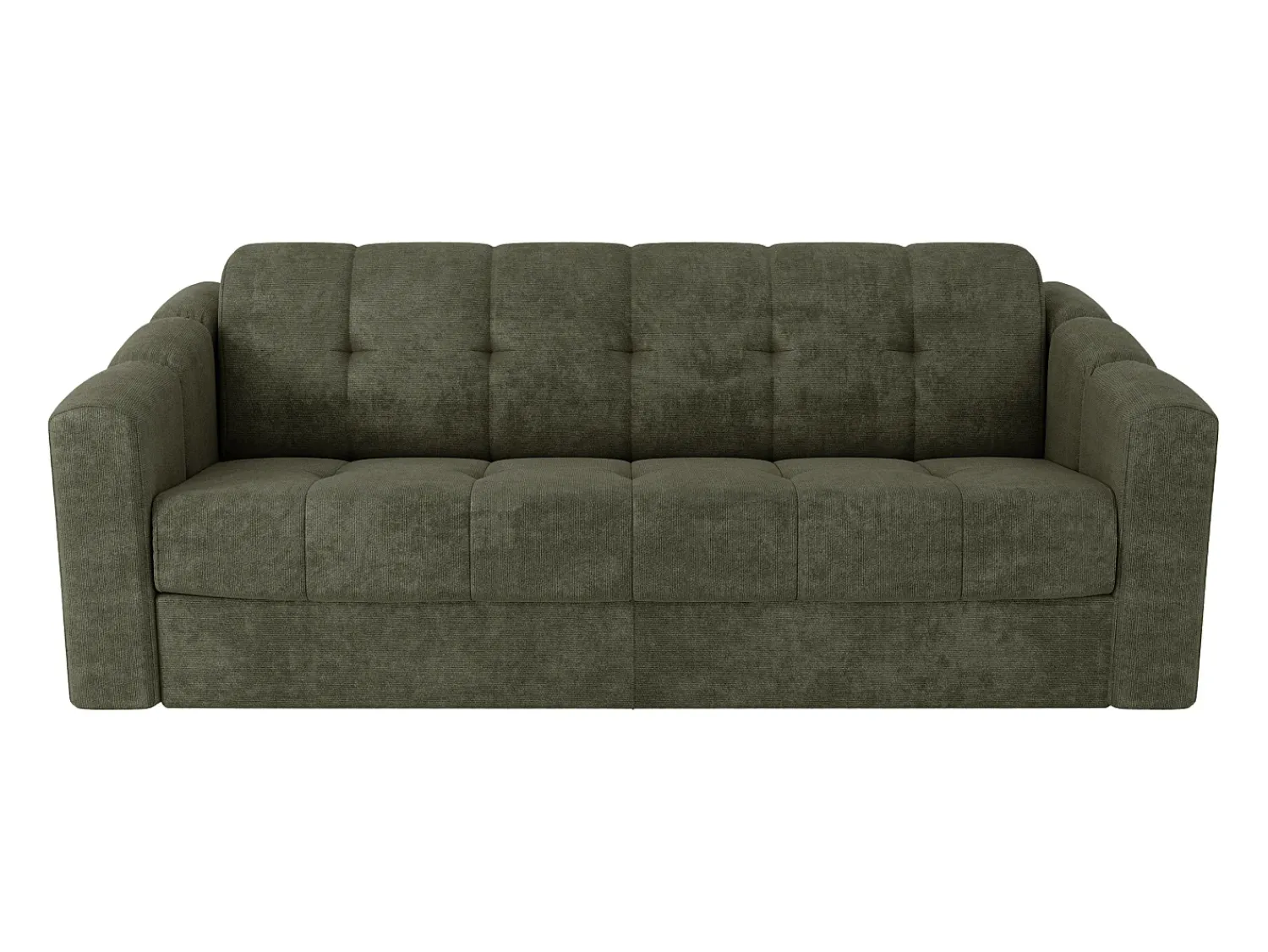 Sofá*Vente-unique Sofá 4 lugares convertível abertura rápida tecido texturizado verde 160 cm Colchão 18 cm DARIELO Caqui
