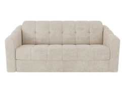 Sofá*Vente-unique Sofá 4 lugares convertível abertura rápida tecido ripas largas 160 cm Colchão 18 cm DARIELO Bege
