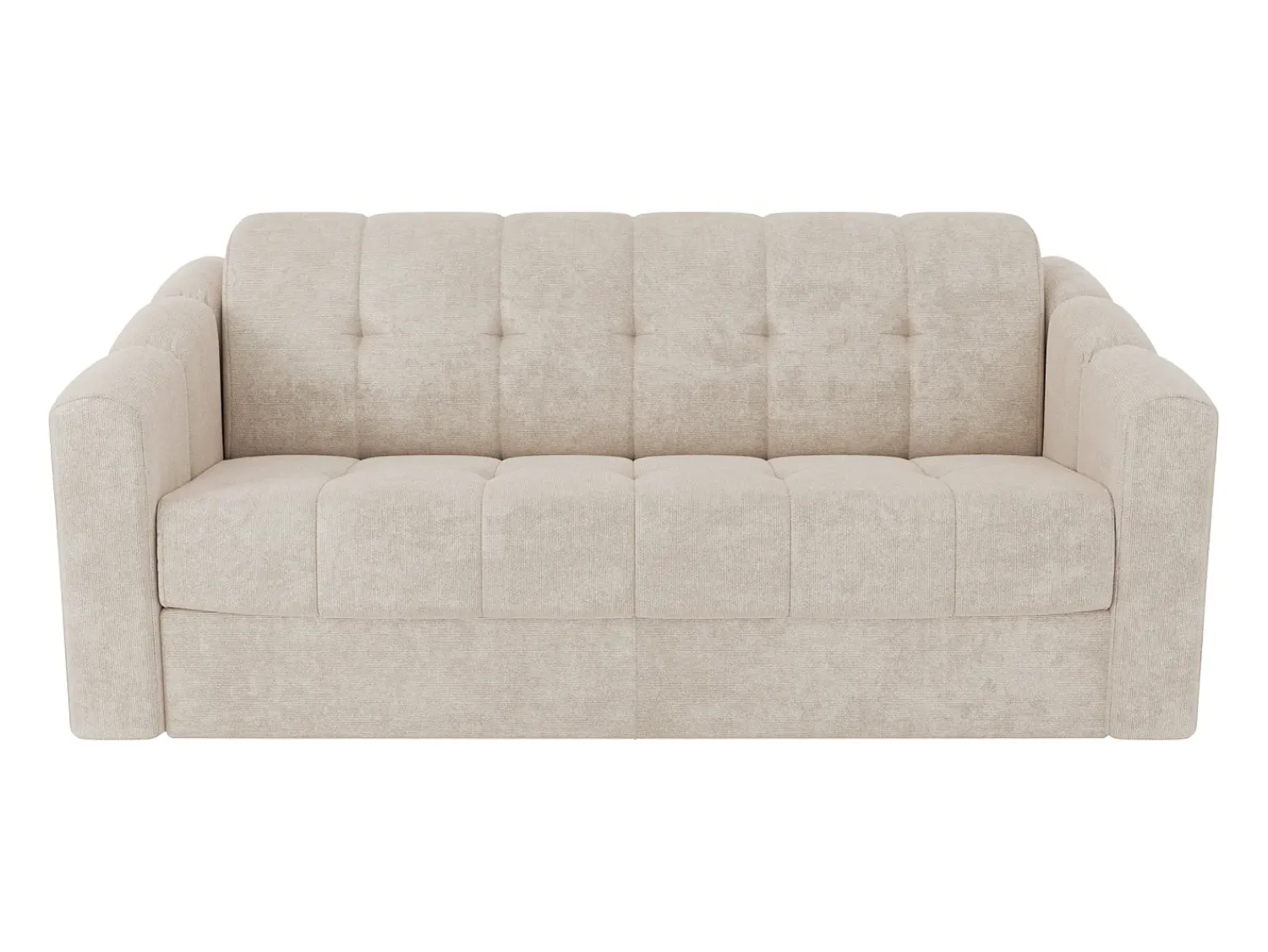 Sofá*Vente-unique Sofá 4 lugares convertível abertura rápida tecido ripas largas 160 cm Colchão 18 cm DARIELO Bege