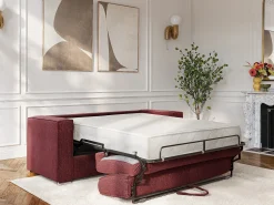 Vente-unique Sofá 3 lugares convertível abertura rápida tecido chenille área de dormir 140cm - 22cm LORETO^ Sofá