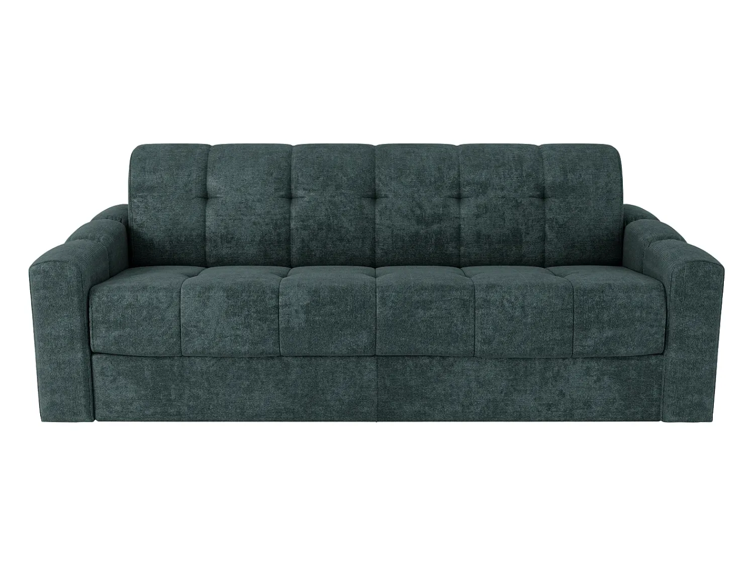 Vente-unique Sofá 4 lugares convertível abertura rápida tecido texturizado azul pato 160 cm Colchão 22 cm DARIELO^ Sofá