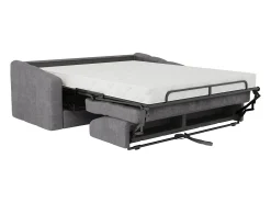 Sofá*Vente-unique Sofá 4 lugares convertível abertura rápida em tecido texturizado 160 cm Colchão 18 cm DARIELO Cinzento