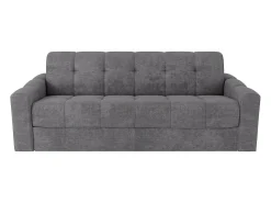 Sale Vente-unique Sofá 4 lugares convertível abertura rápida em tecido texturizado 160 cm Colchão 22 cm DARIELO Cinzento