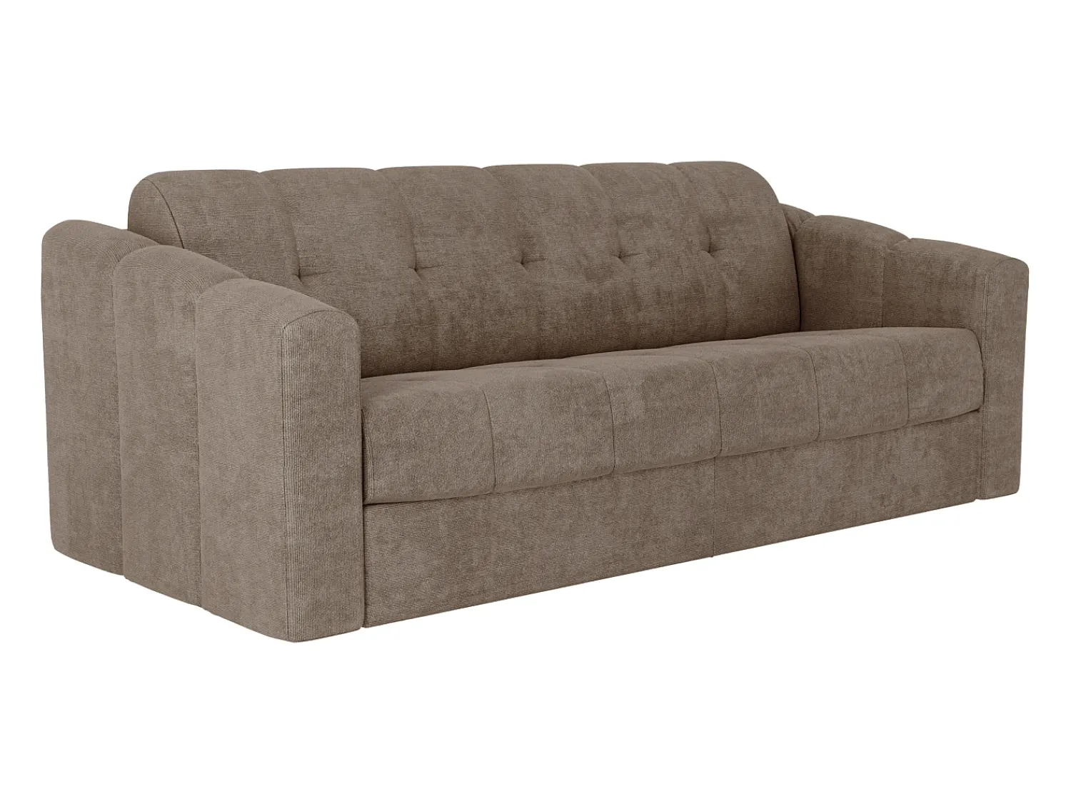 Sale Vente-unique Sofá 4 lugares convertível abertura rápida em tecido texturizado 160 cm Colchão 14 cm DARIELO Taupe
