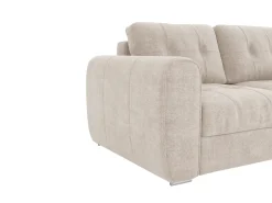 Sofá*Vente-unique Sofá 3 lugares convertível abertura rápida tecido , cama 140 cm e colchão 22 cm BOLIPO Bege