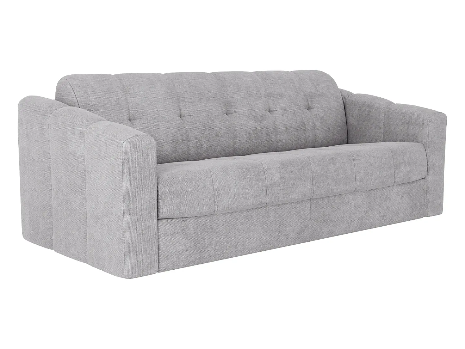 Sale Vente-unique Sofá 4 lugares convertível abertura rápida tecido ripas largas 160 cm - 18 cm DARIELO Cinzento claro