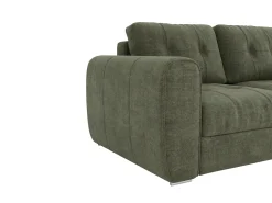 Vente-unique Sofá 3 lugares convertível abertura rápida tecido , cama 140cm e colchão 22cm BOLIPO Verde