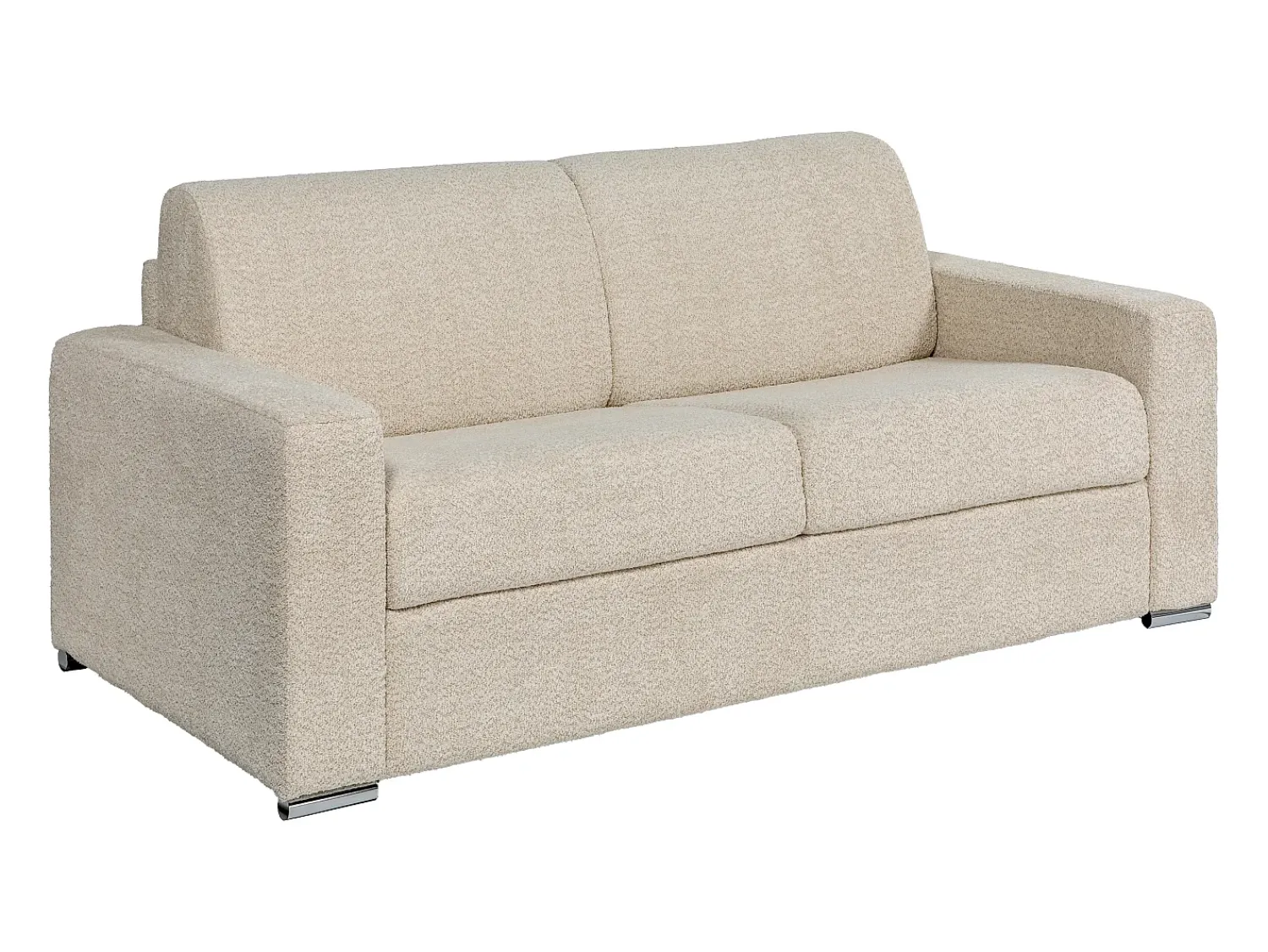 Sofá|Vente-unique Sofá 3 lugares convertível abertura rápida tecido bouclé 140 cm e 14 cm CALITO Bege