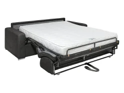 Sofá|Vente-unique Sofá 3 lugares convertível abertura rápida veludo canelado 140cm, colchão 18cm CALITO Azul