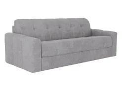 Sofá|Vente-unique Sofá 3 lugares convertível abertura rápida tecido texturizado 140 cm Colchão 22 cm DARIELO Cinzento claro