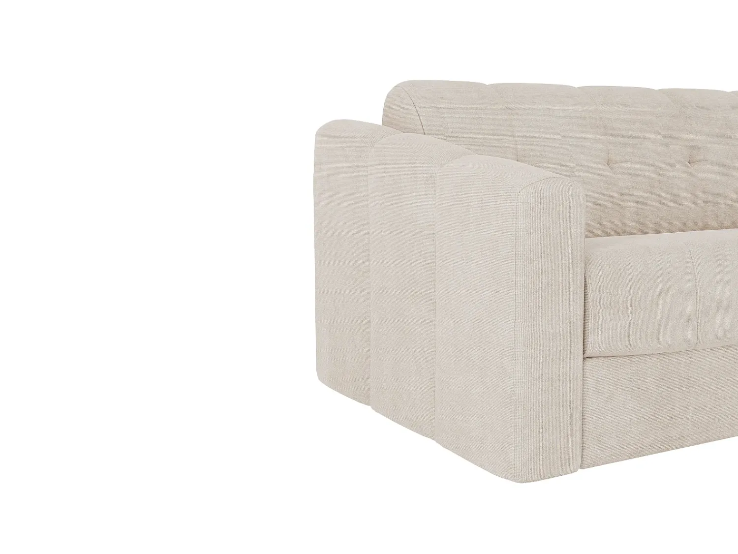 New Vente-unique Sofá 3 lugares convertível abertura rápida tecido texturizado colchão 22 cm DARIELO Bege