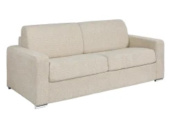 Vente-unique Sofá 4 lugares convertível abertura rápida bouclé 160 cm e colchão 18 cm - CALITO Bege