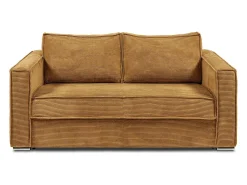 Vente-unique Sofá 3 lugares convertível abertura rápida veludo canelado 140cm e 22cm^ Sofá