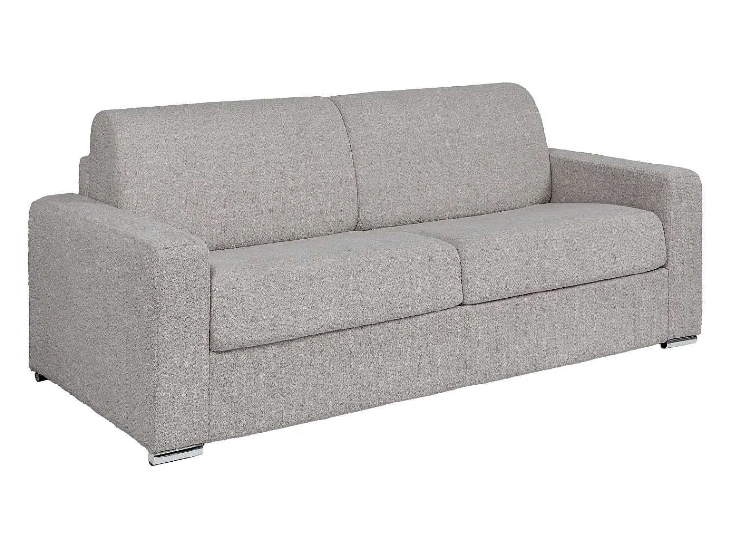 Best Vente-unique Sofá 4 lugares convertível abertura rápida tecido bouclé cinza-claro 160 cm e 22 cm CALITO Cinzento claro