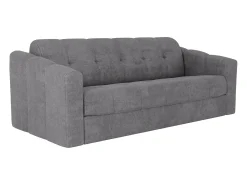 Outlet Vente-unique Sofá 4 lugares convertível abertura rápida tecido ripas largas 160 cm Colchão 18 cm DARIELO Cinzento