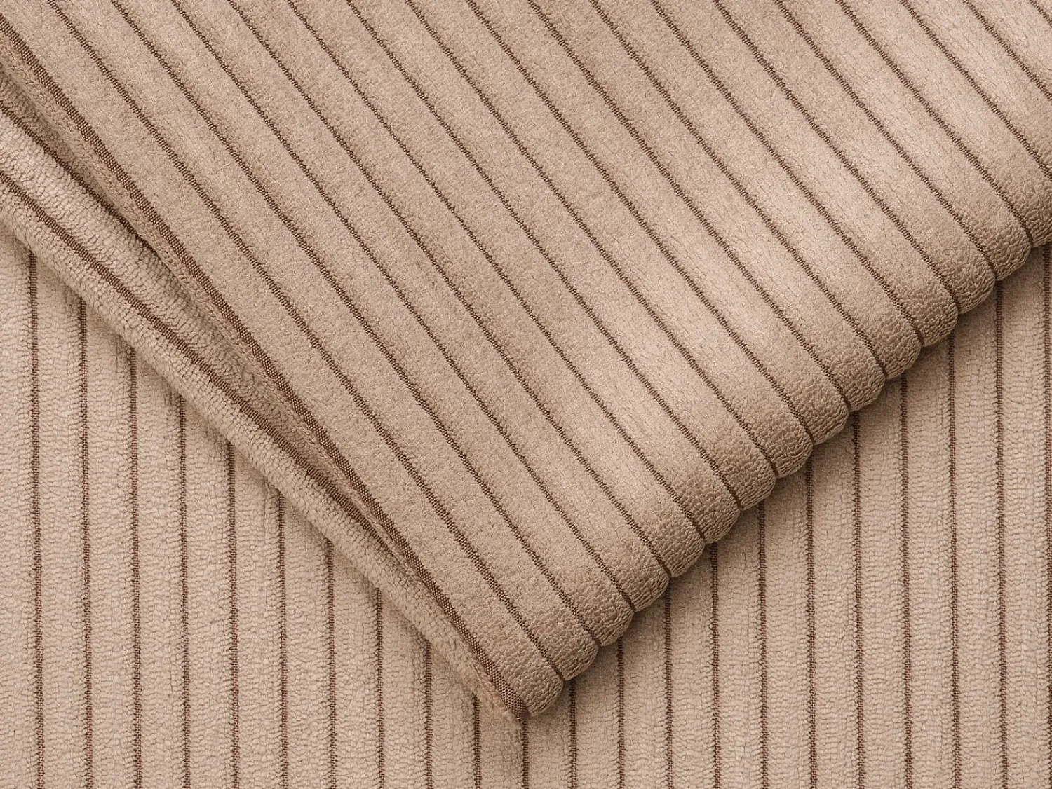 New Vente-unique Sofá 3 lugares convertível abertura rápida veludo canelado 140cm e 18cm LORETO Taupe