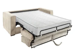 Vente-unique Sofá 4 lugares convertível abertura rápida veludo canelado cinza-claro 160cm e 18cm LORETO^ Sofá