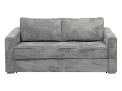 Vente-unique Sofá 4 lugares convertível abertura rápida veludo canelado cinza-claro 160cm e 18cm LORETO^ Sofá