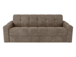 Sofá|Vente-unique Sofá 4 lugares convertível abertura rápida tecido ripas largas 160 cm Colchão 22 cm DARIELO Taupe