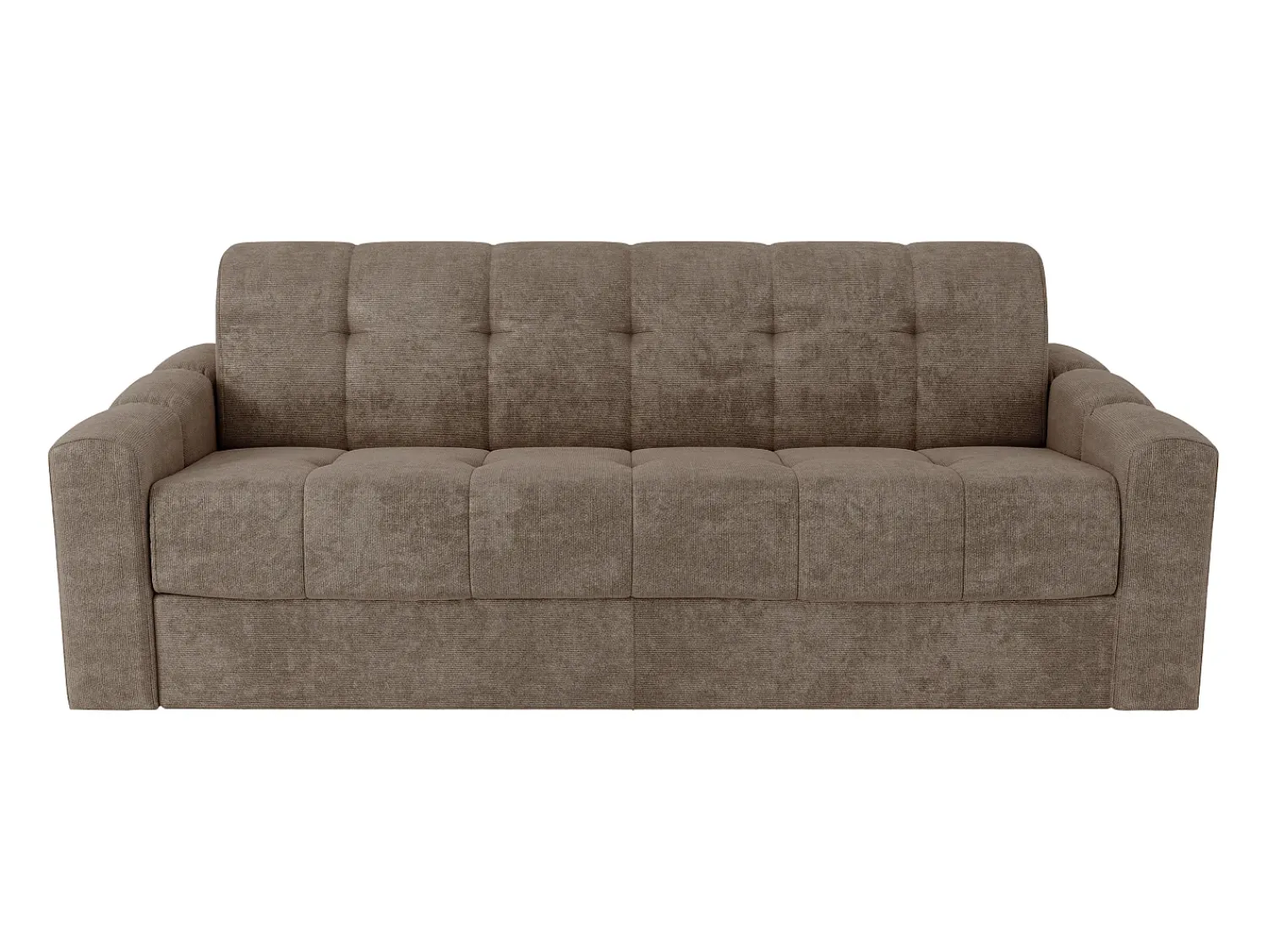 Sofá|Vente-unique Sofá 4 lugares convertível abertura rápida tecido ripas largas 160 cm Colchão 22 cm DARIELO Taupe