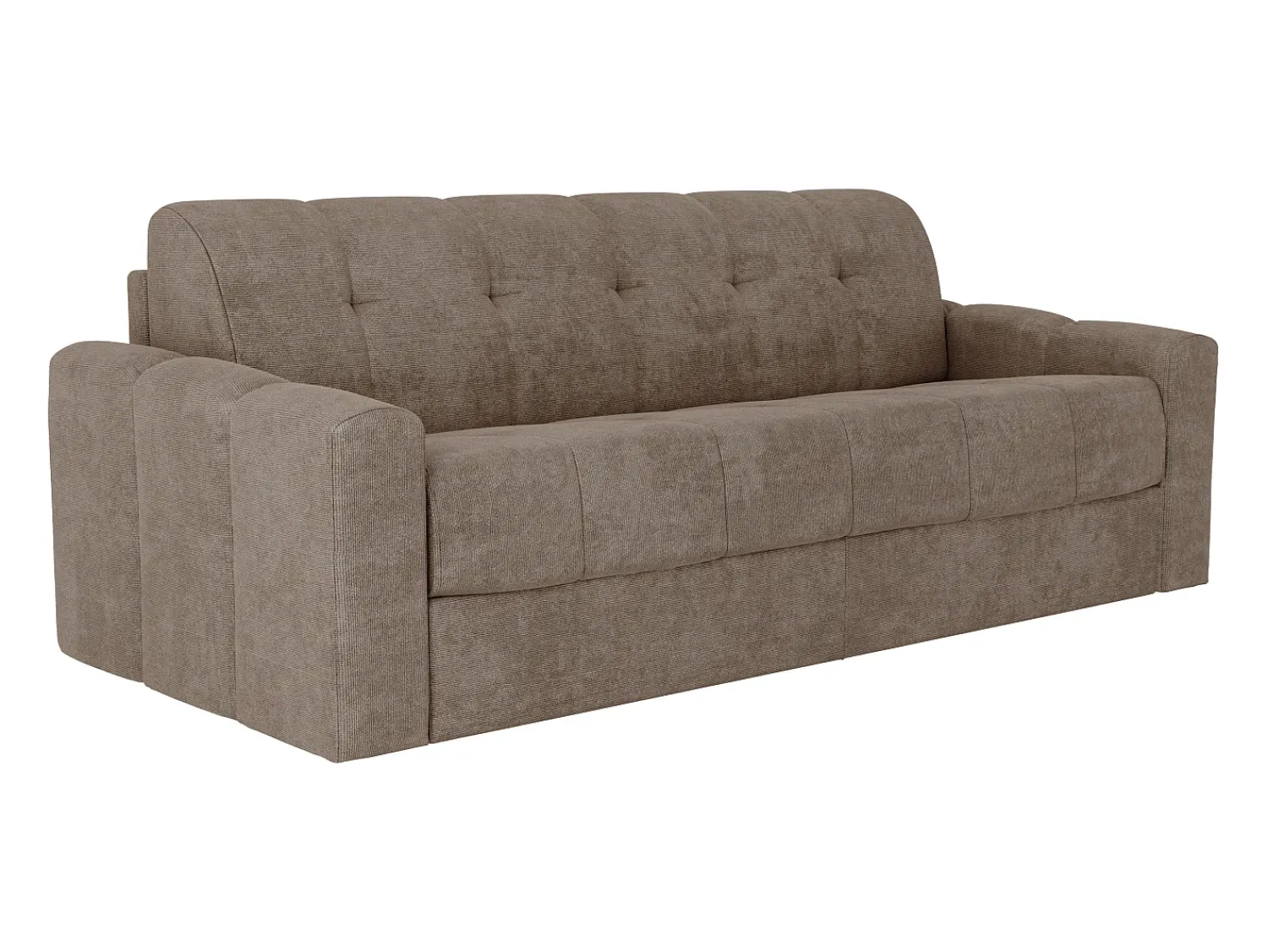 Sofá|Vente-unique Sofá 4 lugares convertível abertura rápida tecido ripas largas 160 cm Colchão 22 cm DARIELO Taupe