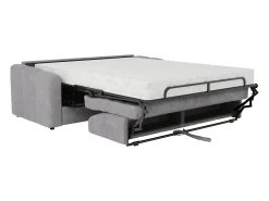 Sofá*Vente-unique Sofá 4 lugares convertível abertura rápida tecido texturizado 160 cm Colchão 22 cm DARIELO Cinzento claro