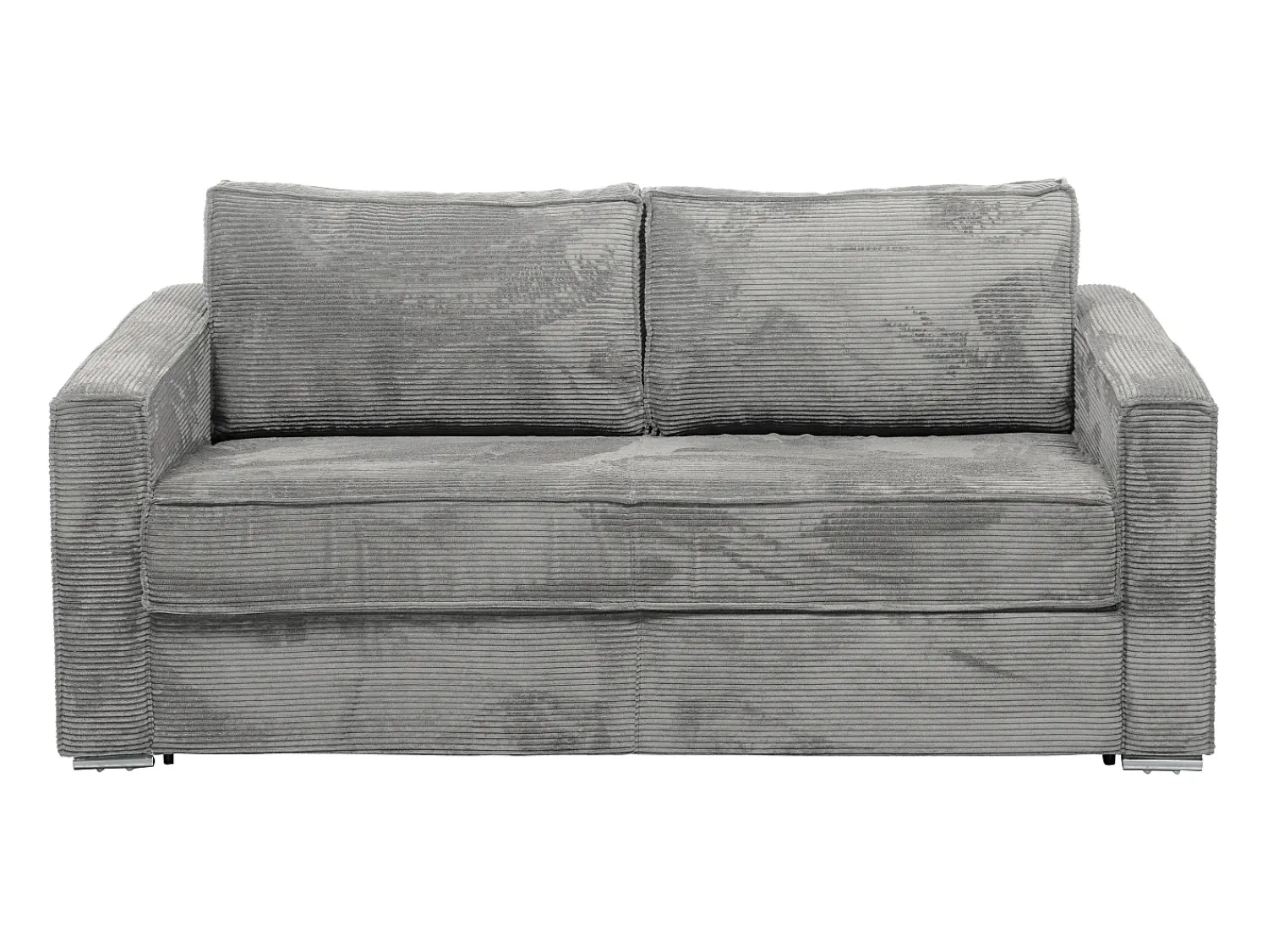 Sofá|Vente-unique Sofá 4 lugares convertível abertura rápida veludo canelado cinza-claro 160cm e 14cm LORETO Cinzento claro