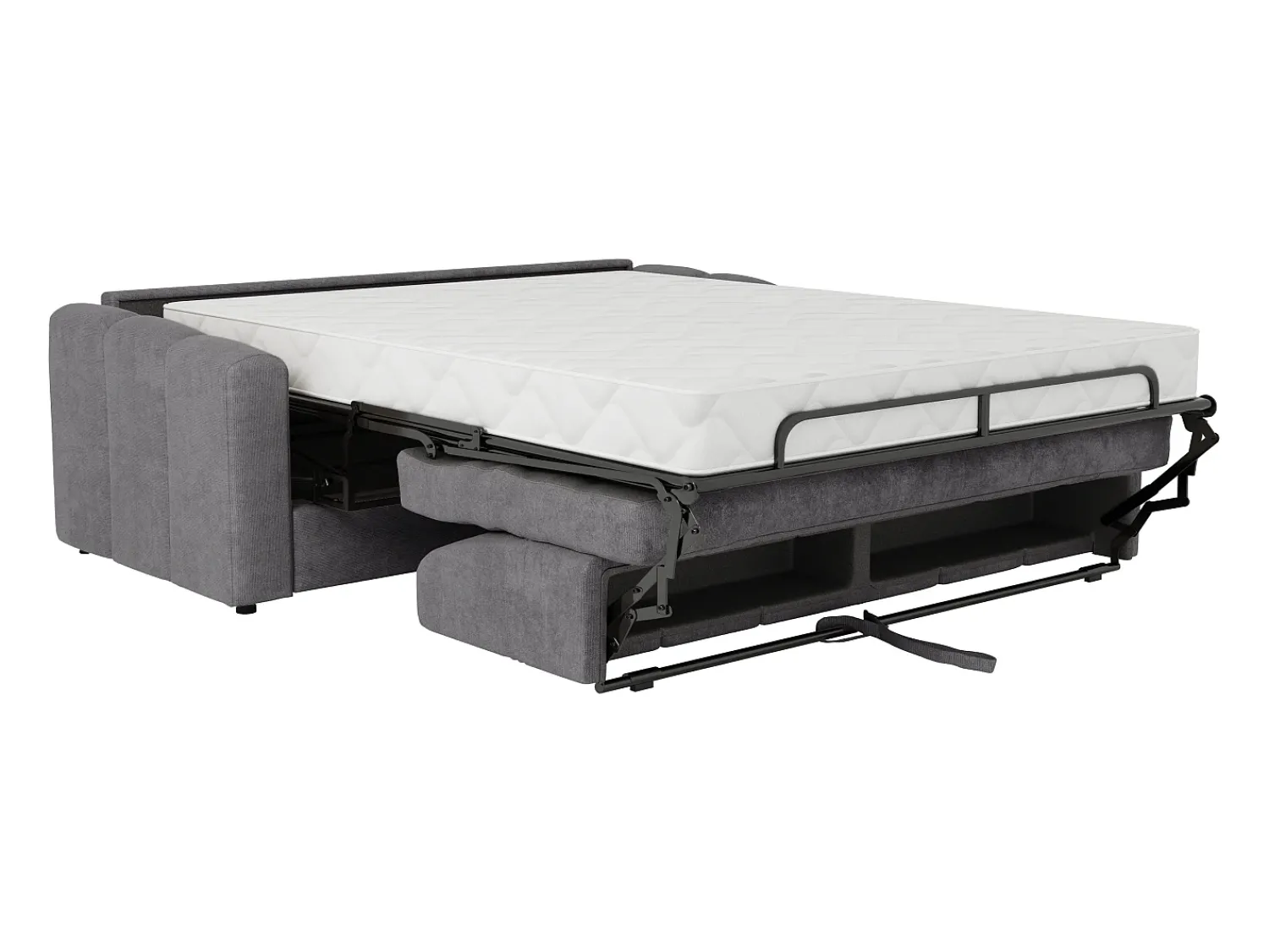 Vente-unique Sofá 3 lugares convertível abertura rápida em tecido texturizado 140 cm Colchão 22 cm DARIELO^ Sofá