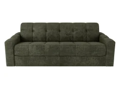 Sofá*Vente-unique Sofá 4 lugares convertível abertura rápida tecido texturizado verde 160 cm Colchão 22 cm DARIELO Caqui
