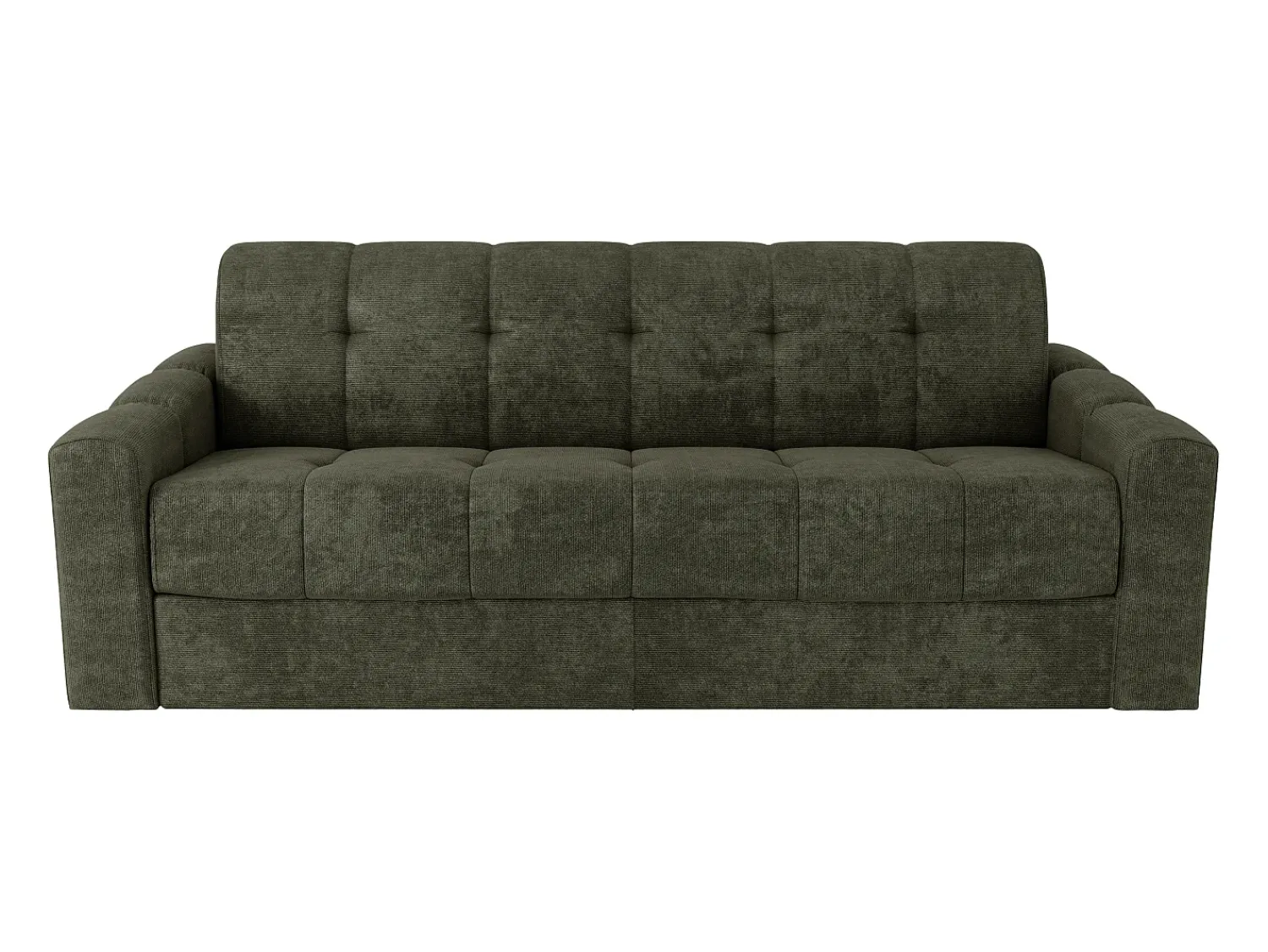 Sofá*Vente-unique Sofá 4 lugares convertível abertura rápida tecido texturizado verde 160 cm Colchão 22 cm DARIELO Caqui