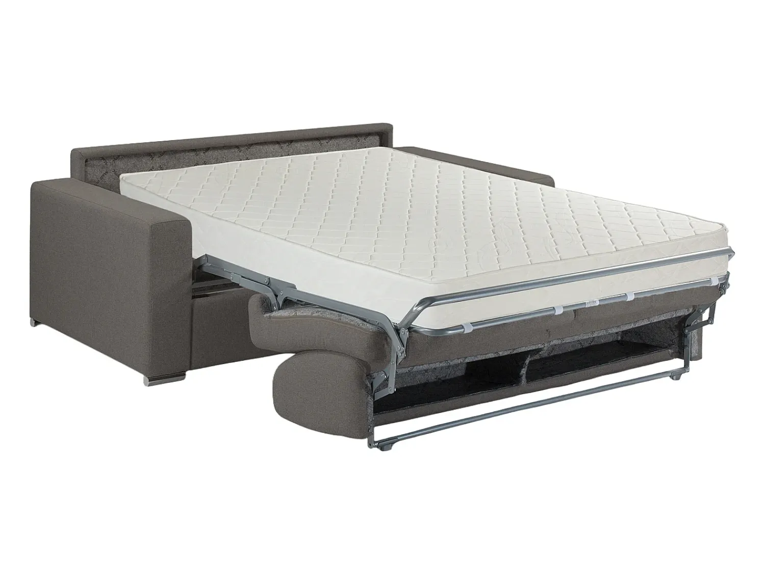 Vente-unique Sofá 4 lugares convertível de abertura rápida em tecido antracite + colchão 22 cm - CALITO Cinza antracite