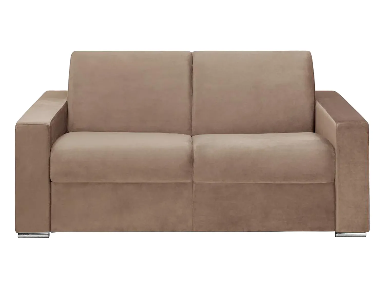 Sofá|Vente-unique Sofá 2 lugares convertível de abertura rápida em veludo - Colchão de 16 cm - CALITO Bege