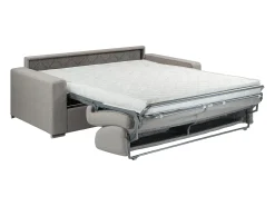Sofá*Vente-unique Sofá 3 lugares convertível de abertura rápida em tecido cinza - Colchão de 14 cm - CALITO Cinzento