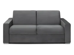 Sale Vente-unique Sofá 3 lugares convertível de abertura rápida em veludo antracite + colchão 22 cm - CALITO Cinza antracite