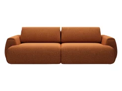 Sofá|Vente-unique Sofá 4 lugares convertível deslizante em tecido chenille terracotta MONELIA Terracota