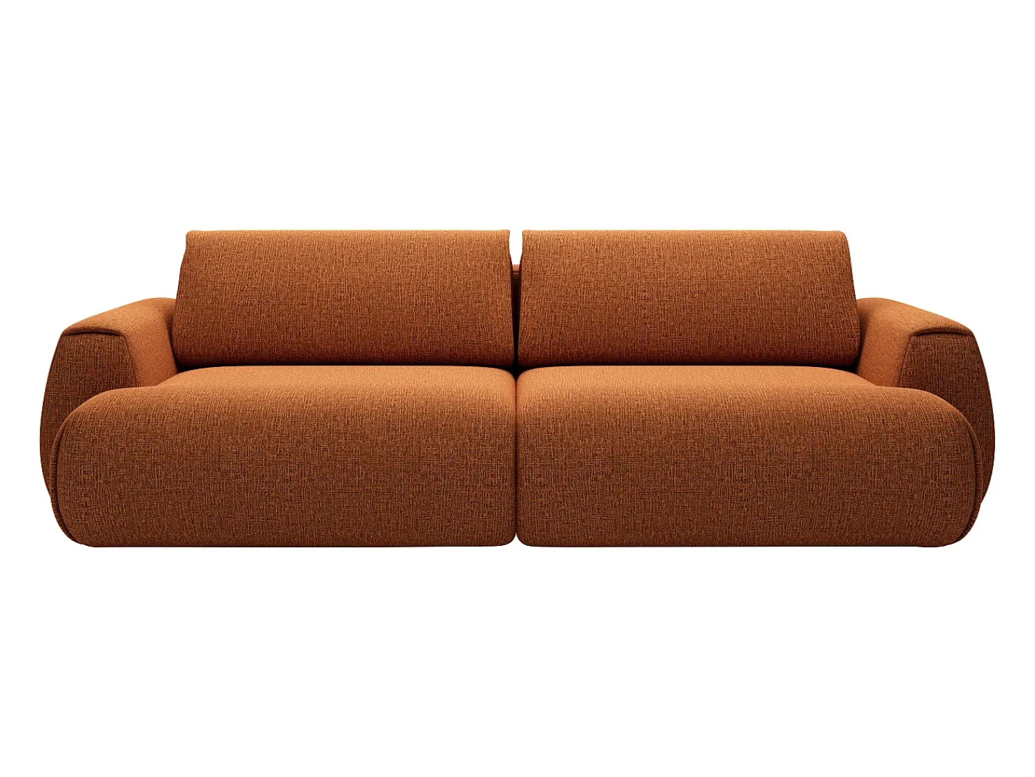 Sofá|Vente-unique Sofá 4 lugares convertível deslizante em tecido chenille terracotta MONELIA Terracota