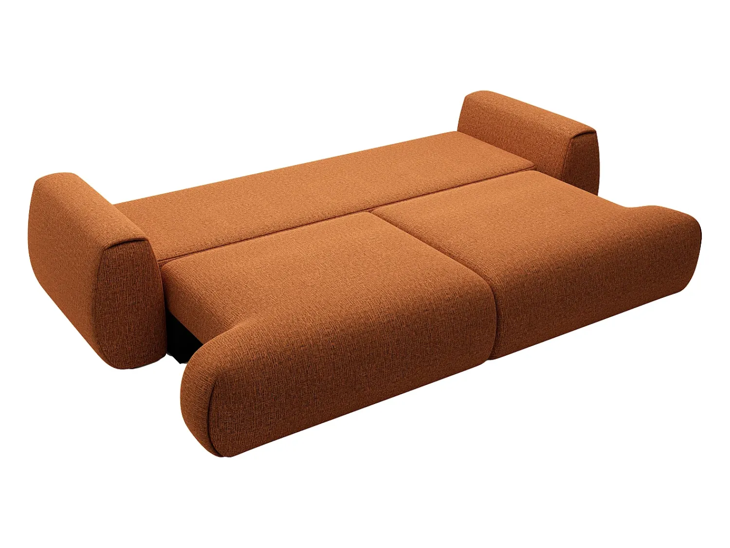 Sofá|Vente-unique Sofá 4 lugares convertível deslizante em tecido chenille terracotta MONELIA Terracota