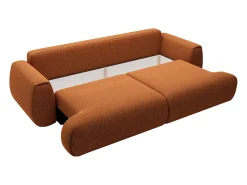 Sofá|Vente-unique Sofá 4 lugares convertível deslizante em tecido chenille terracotta MONELIA Terracota