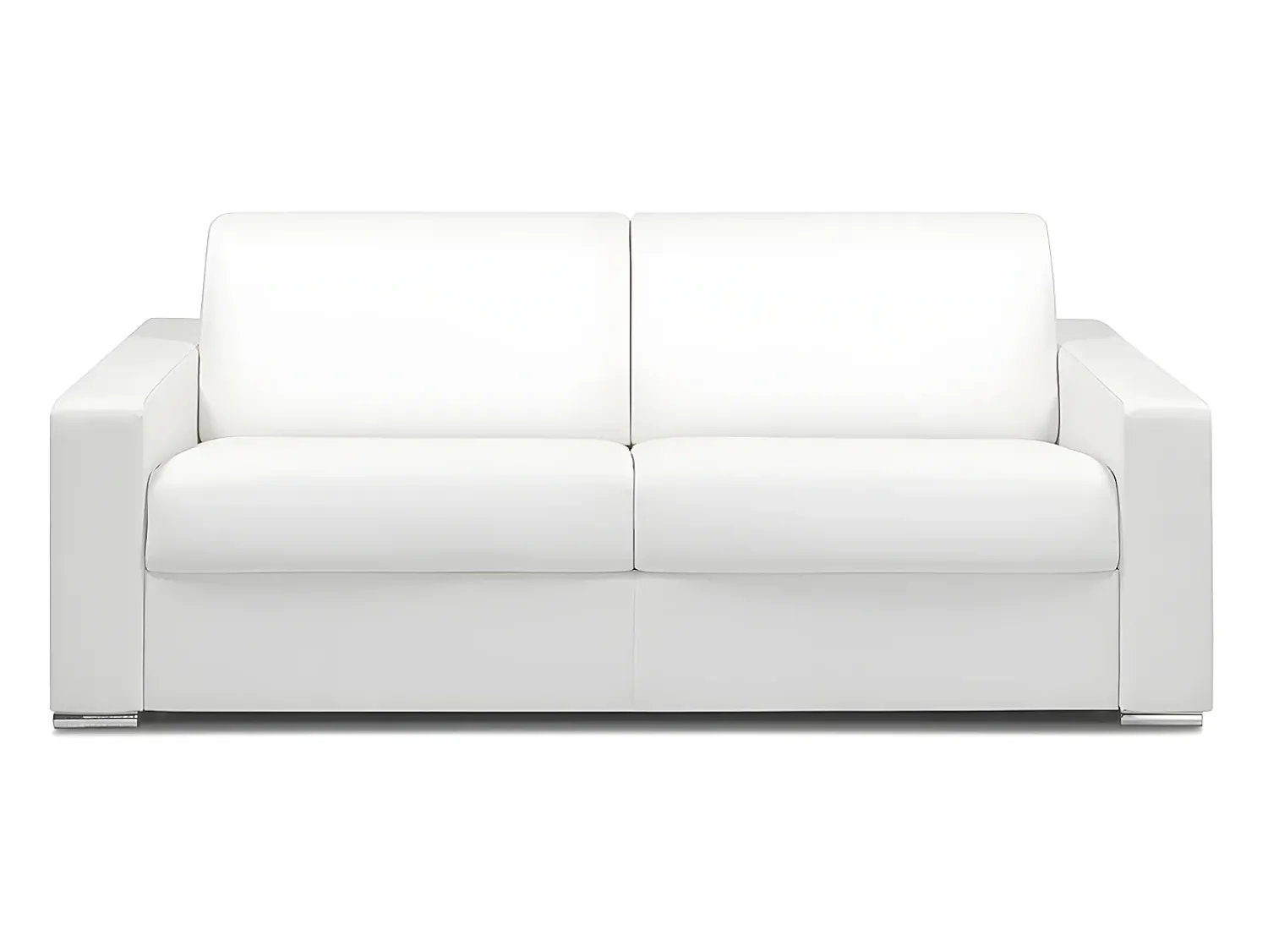 Vente-unique Sofá 4 lugares convertível de abertura rápida em pele sintética com colchão de 18 cm - CALITO^ Sofá
