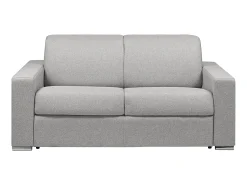 Sofá|Vente-unique Sofá 2 lugares convertível de abertura rápida em tecido cinza - Colchão de 16 cm - CALITO Cinzento